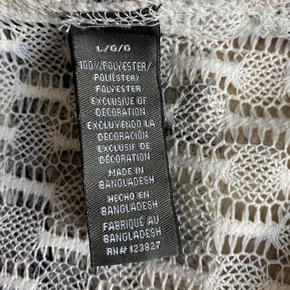 Saints Studio Tropical Crochet Shirt Men L Ombre Gray Beach Open Knit Beach NWT - Picture 4 of 8